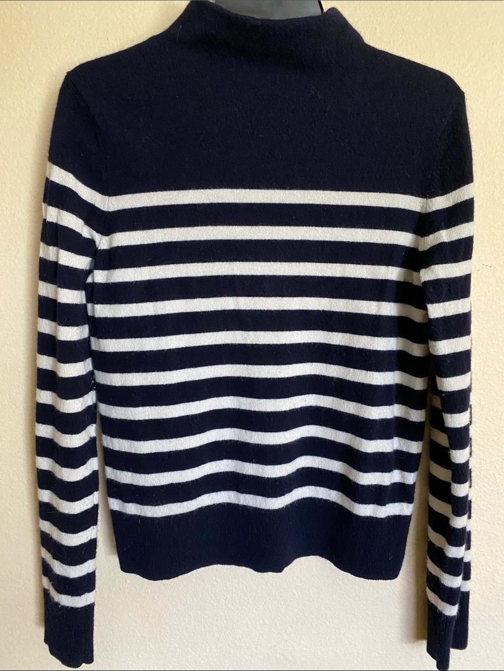Vince Navy and White Striped Sweater - Wool / Cashmere Blend